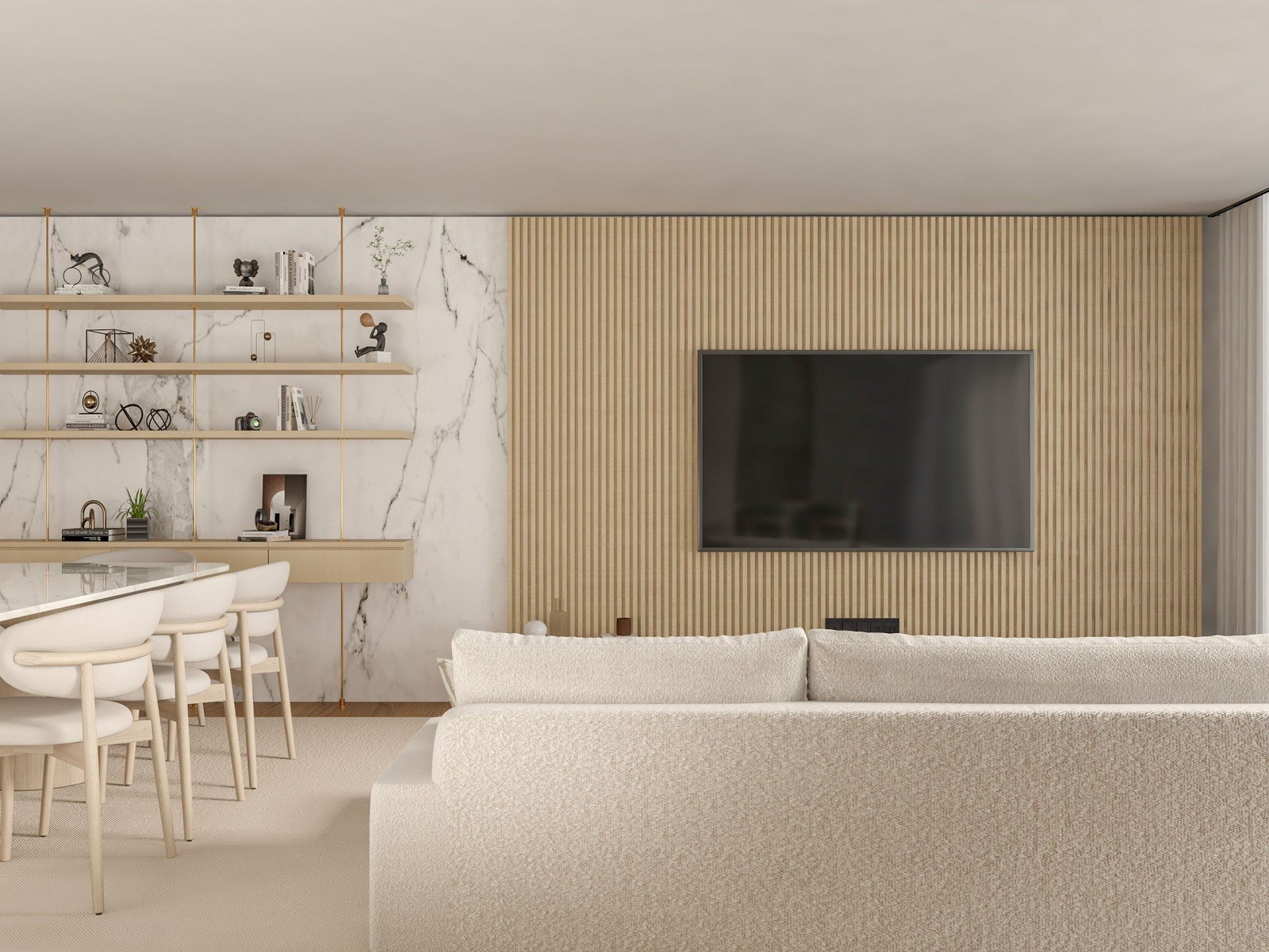 Rendering of a contemporary living room