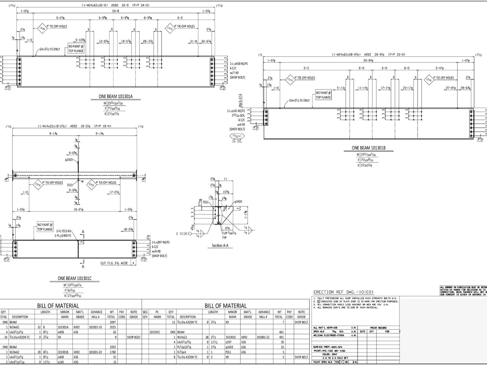 Structural steel shop drawings